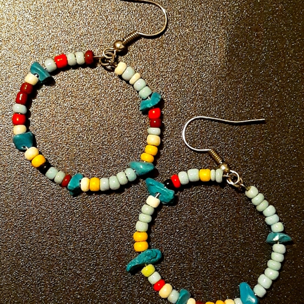 Beaded Hoop Earrings